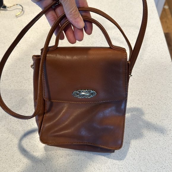 Fossil Women's Brown Leather silver Tone Crossbody Bag With Magnetic Lock Sz S - Picture 10 of 14